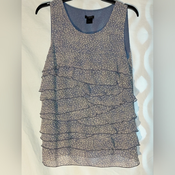 Tops - Ann Taylor Ruffle Tiered Top Blouse Women Sz Medium Boho Sleeveless Side Zip EUC